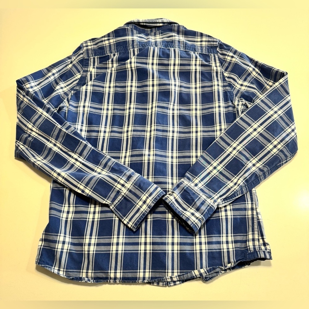 VTG Abercrombie Fitch Long Sleeve Muscle Shirt Button Up Size Medium Plaid Y2K - Picture 2 of 7